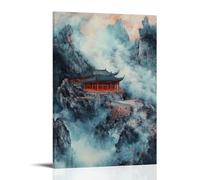 CBWVUWHJW Peinture minimaliste de temple taoïste pour murs de salle de méditation - Décoration murale tendance - Poster d'art à suspendre - 60 x 90 cm