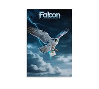 CBWVUWHJW Poster animal, un faucon tenant une lettre vole à travers les nuages de tonnerre, talons lumineux légèrement à la mode décoration murale - Poster d'art à suspendre et décoration murale 40 x