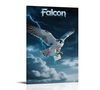 CBWVUWHJW Poster animal, un faucon tenant une lettre vole à travers les nuages de tonnerre, talons lumineux légèrement à la mode décoration murale - Poster d'art à suspendre et décoration murale 20 x