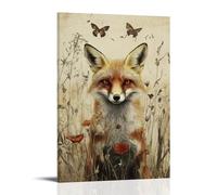 CBWVUWHJW Poster d'animal de compagnie malicieux, renard sournois antiques - Décoration murale tendance - Poster d'art à suspendre - 30 x 45 cm