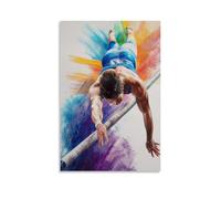 CBWVUWHJW Poster de sport gymnastique au crayon coloré Croquis d'athlète exécutant une poutre d'équilibre - Décoration murale tendance - 30 x 45 cm