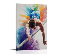 CBWVUWHJW Poster de sport gymnastique au crayon coloré Croquis d'athlète exécutant une poutre d'équilibre - Décoration murale tendance - 30 x 45 cm