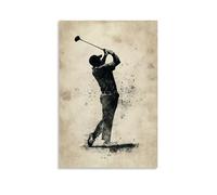 CBWVUWHJW Poster de sport Illustration d'encre de golf avec fond aquarelle subtil Décoration murale à la mode - Poster d'art à suspendre et peinture murale 40 x 60 cm