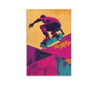 CBWVUWHJW Poster de sport - Planche à roulettes - Gravité urbaine dans des lignes brutalistes - Décoration murale tendance - Poster d'art à suspendre et peinture murale 40 x 60 cm