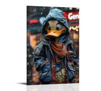 CBWVUWHJW Poster graffiti, décoration murale, peintures, animaux, Donald Duck portant des vêtements, décoration murale tendance - Poster d'art à suspendre et peinture murale 20 x 30 cm