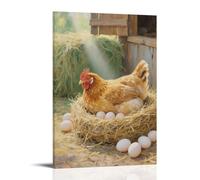 CBWVUWHJW Poster mural à suspendre avec inscription « A Hen in The Chicken Coop, Quietly Incubating Eggs » - 40 x 60 cm
