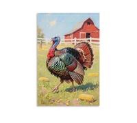 CBWVUWHJW Poster mural à suspendre avec inscription « A Turkey Pacing on The Farm, Shaking its Tail Feathers Now And Then » - 60 x 90 cm