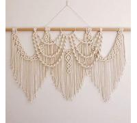 CBXSF Grand macramé Tenture Murale Bohème Décoration Murale Macramé Tapisserie Murale Au-dessus de la Tête de Lit Artisanat Tapisserie Tissée Macramé Rideau de Mariage, 97 cm L x 70 cm L