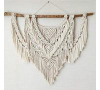 CBXSF Grande Tenture Murale en Macramé Bois flotté Naturel Bohème Murs Décor Tapisserie en Macramé Au-Dessus de la Tête de Lit Tapisserie Tissée,90cm(Largeur) X 80cm(Longueur)