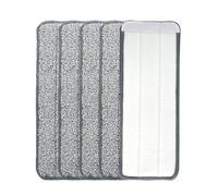 CBYARN Serpillère de rechange en microfibre humide et sèche pour l'entretien du sol - Pulvérisateur - Tête de balai plate - Chiffon de nettoyage - 32 x 11 cm - 5 pièces (interface à 2 bords) - Gris
