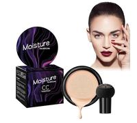 CC Cream, Mushroom Head Air Cushion, BB Cream, Fond de Teint Liquide Hydratant Longue Durée Correcteur Naturel Éclaircissant Même Base de la Peau Cache les Imperfections Facile à Appliquer (Blanc)