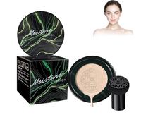 CC Crème Cushion Champignon, Fond de Teint Correcteur Maquillage, BB De Coussin D'air, Fond De Teint Longue Durée Air Cushion, Effet Lissant et Éclaircissant, Unifie le Teint (Blanc Ivoire)