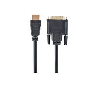 Gembird 5m, HDMI/DVI, M/M DVI-D Noir - Câbles vidéo et adaptateurs (HDMI/DVI, M/M, 5 m, HDMI, DVI-D, Or, Noir, Mâle/Mâle)