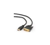 [CC-HDMI-DVI-6] GEMBIRD Cable HDMI M - DVI-D M connecteur plaqué or 1,8 m noir