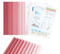 CC ODDHOME 20 Pièces Reliure Dossier, Transparent Reliure Dossier Baguette, Largeur de Dos 10 mm - Capacité 90 Feuilles, Baguette Reliure A4 pour École Bureau Accueil Resume Documents, Rose