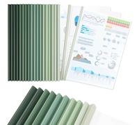 CC ODDHOME 20 Pièces Reliure Dossier, Transparent Reliure Dossier Baguette, Largeur de Dos 10 mm - Capacité 90 Feuilles, Baguette Reliure A4 pour École Bureau Accueil Resume Documents, Vert