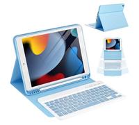 CC Store Clavier pour iPad 10.2 9th 2021/8th 2020/10.2 7th 2019/10.5 Air 3/10.5 Pro, Coque Clavier Wireless Bluetooth Français & Abnehmbare Magnetische Tastatur