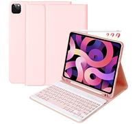 CC Store Clavier pour iPad Air 11" M3 2025/M2 2024, Air 5 2022/Air 4 2020,iPad Pro 11 4/3/2/1Gen, Coque avec Keyboard Français, Clavier Bluetooth Magnétique Détachable avec Fente pour Stylo, Rose