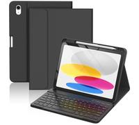CC Store Étui avec clavier Bluetooth rechargeable sans fil amovible et porte-crayon pour iPad A16 11{^>e<^} génération 2025/10e 2022 (10,9/11"), noir