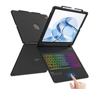 CC Store Étui avec clavier tactile pour iPad Air 13" et iPad Pro 12,9, pavé tactile multi-touch, 7 couleurs, rotation à 180° et porte-crayon, pour iPad Pro 12,9 (6e, 5e, 4e, 3e génération), Air 13 M3