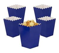 CC wonderland zone Lot de 24 Petite Boîtes à Popcorn Bleu Marine,Mini Conteneurs Pop-Corn en Papier pour Fêtes