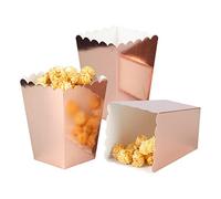 CC wonderland zone Lot de 24 Petite Boîtes à Popcorn Or Rose,Mini Conteneurs Pop-Corn en Papier pour Fêtes