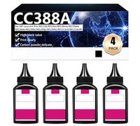 CC388A Remplacement de Cartouche de Toner Compatible avec Puce pour HP Laserjet Pro M1136 M126a M126nw M226dw M226dn M128fn M128fp M128fw M1213nf M1216nfh P1007 Imprimante,4*Black