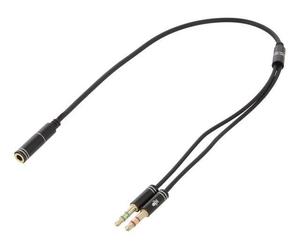 CCA-418M Câble Jack 35mm Mâle 3pin x2Jack 35mm 4pin Femelle 02m GEMBIRD