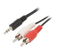 CCA-458-2.5M Câble Jack 35mm 3pin Mâle RCA Mâle x2 25m Noir GEMBIRD