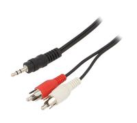 CCA-458-5M Câble Jack 35mm 3pin Mâle RCA Mâle x2 5m Noir GEMBIRD