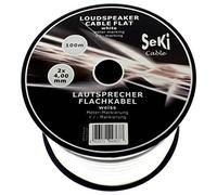 CCA Câble haut-parleur plat 2 x 4,0 mm² Blanc 100 m