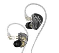CCA Duo HiFi in Ear moniteurs High Performance Dual Dynamic IEM in Eart Eletphone 3D Cavité imprimée et Coquille de métal Luxueuse 0,75 mm 2pin avec câble détachable plaqué en Argent (sans Micro)