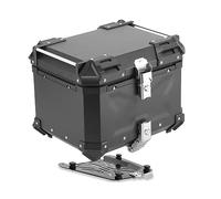 CcacHe Top Case Box Moto Aluminium, 45L 55L 65L 80L 100L Coffre De Moto Étanche Topcase Valise pour Moto avec 2 Clés Et Poignée, pour Rangement Casques (Color : Black, Size : 55L Motorcycle Trunk)
