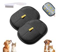 CCAIPU 2Pcs Gant d'épilation pour Animaux de Compagnie, Gants d'élimination électrostatique réutilisables pour Chien Chat Poils Gants de toilettage (Grand - 2 pièces + Peigne)
