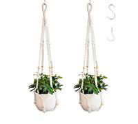 CCAIPU 2Pcs Plantes Macramé Support Pots Suspendu pour Fleur Décoration Jardin Intérieur Extérieur Deco Boheme Chic, Jambes en Corde Coton pour Salon, Jardin, Bureau (Color-A)