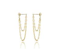 CCAIPU Boucles d'oreilles à pompons pour Femme, Boucles d'oreilles créoles en métal brillant avec chaîne à paillettes superposées, Cadeau bijou pour femmes et filles (Or)