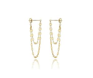 CCAIPU Boucles d'oreilles à pompons pour Femme, Boucles d'oreilles créoles en métal brillant avec chaîne à paillettes superposées, Cadeau bijou pour femmes et filles