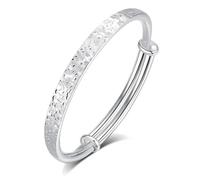 CCAIPU Bracelet Argent pour Femme, Bracelet Ajustable en Argent Sterling 925 Cadeau pour Femme Mère Fille (Argent-E)