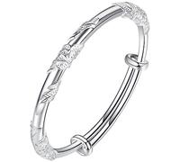 CCAIPU Bracelet Argent pour Femme, Bracelet Ajustable en Argent Sterling 925 Cadeau pour Femme Mère Fille (Argent-B)