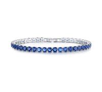 CCAIPU Bracelet Femme 18k Plaqué Or Zircone Strass Bracelet Classique Tennis Bracelet pour Femmes Filles Cadeaux (B-Bleu, alliage)