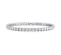 CCAIPU Bracelet Femme 18k Plaqué Or Zircone Strass Bracelet Classique Tennis Bracelet pour Femmes Filles Cadeaux (B-Blanc, alliage)