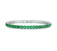 CCAIPU Bracelet Femme 18k Plaqué Or Zircone Strass Bracelet Classique Tennis Bracelet pour Femmes Filles Cadeaux (B-Vert, alliage)