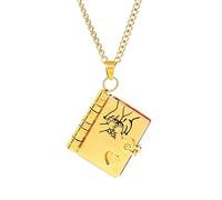 CCAIPU Collier pour fille - Cadeaux pour fille Collier pendentif réglable en acier inoxydable avec 6 pages, bijoux pour Femme pour anniversaire, Noël, remise de diplôme (A-Or)