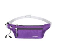 CCAIPU Sac Banane pour Homme Femme, Sac de Taille de Randonnée Ceinture Réglable avec Trou pour Casque d'écoute Sac de Taille Imperméable et léger pour Sport Voyage Camping en Plein Air (Violet)