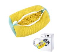 CCAIPU Sac Lavage Chaussures Machine à Laver, Sac Lavage de Chaussures avec Fermeture à glissière Sac de nettoyage réutilisable pour Machine (Jaune)