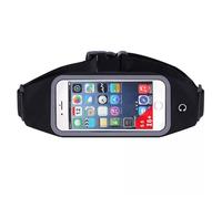 CCAIPU Sacs Banane Running pour Homme Femme, Sac à la Taille Ceinture de Ecouteurs/Ecran Tactile Transparent pour Smartphone/Pochette Zippée pour Cyclisme Escalade Voyage Randonnée (Noir)