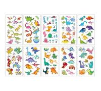 CCAIPU Tatouage Temporaire pour Les Enfants, 10 Feuilles de Voiture | Dinosaures | Animaux Autocollant de Tatouage (10 - Dinosaures)