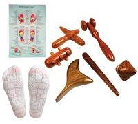 CCcollections Ensembles d'outils de Massage avec tableau pour professionnels, Massage des pieds et des mains, bâton en bois, réflexologie (Set G (Socks))