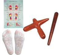 CCcollections Ensembles d'outils de Massage avec tableau pour professionnels, Massage des pieds et des mains, bâton en bois, réflexologie (Set E (Socks))