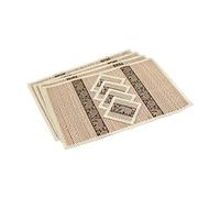 CCcollections Sets de Table en Roseaux Tissés à la Main- Lot de 4 Sets de Table Résistants à la Chaleur avec Dessous de Verre- Sets de Table Naturels et Écologiques pour Un Art de Table Durable-Grand